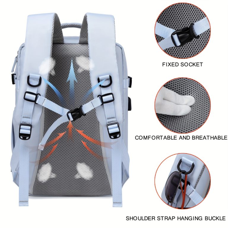 Large Capacity Travel Backpack With Shoe Compartment