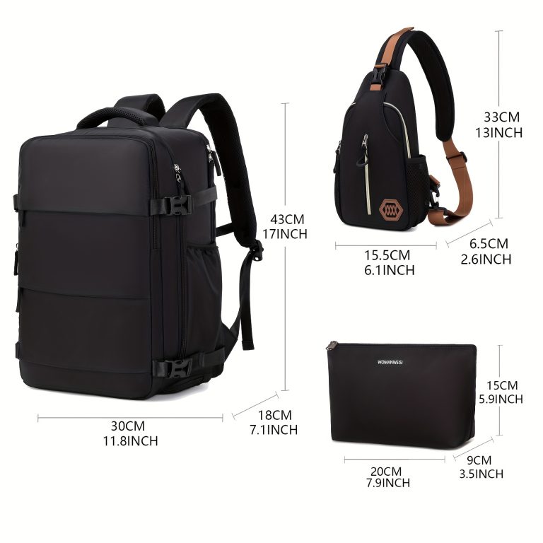 Large Capacity Travel Backpack With Shoe Compartment