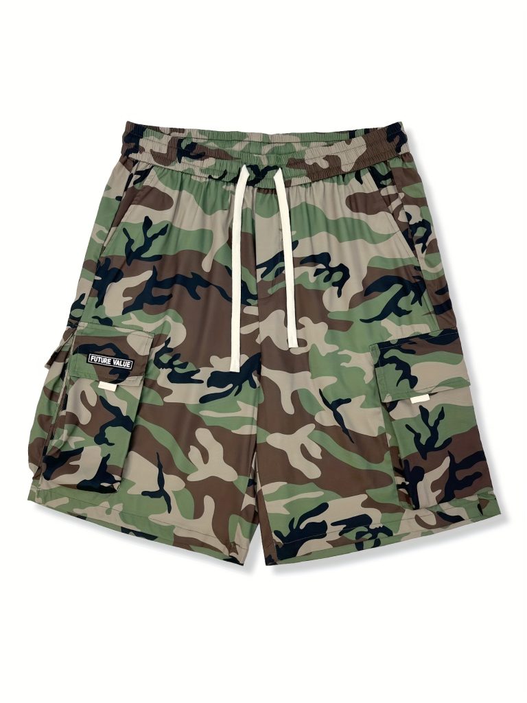 shorts-cargo-homme-a-motif-camouflage