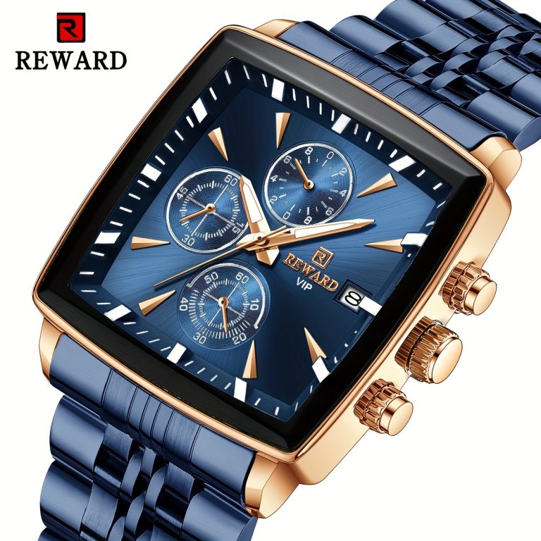 montre-homme-quartz-reward-bleu-rectangulaire