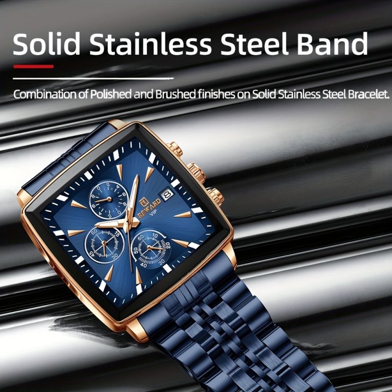 montre-homme-quartz-reward-bleu-rectangulaire