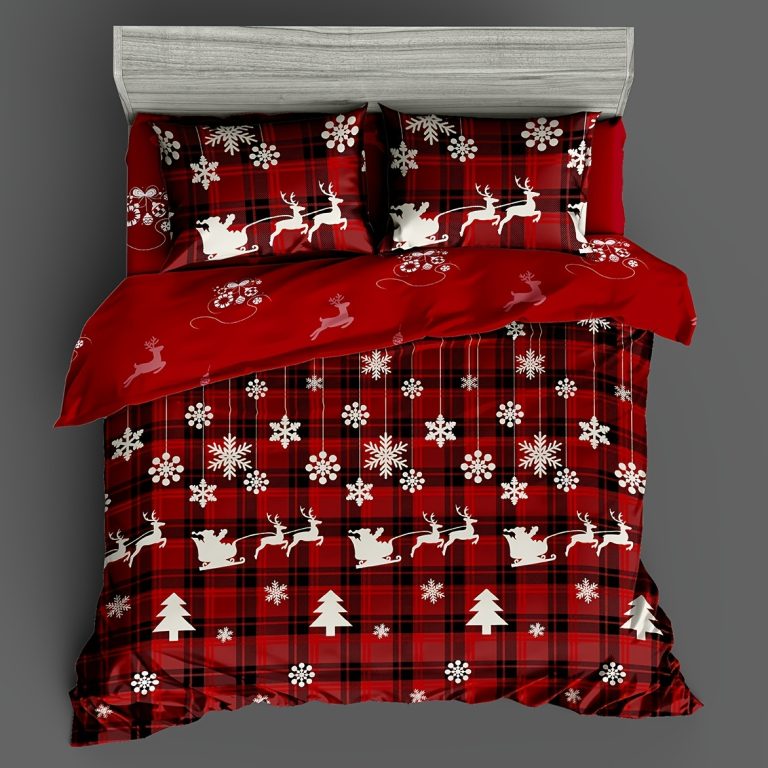 ensemble-de-housses-de-couette-de-noel-motif-checkered-avec-sapin-et-elan