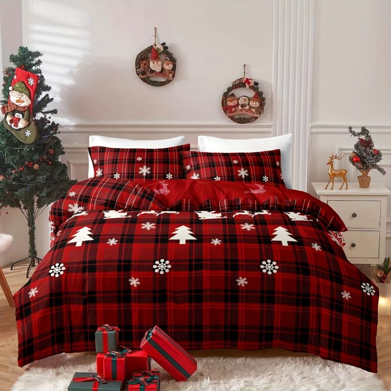 ensemble-de-housses-de-couette-de-noel-motif-checkered-avec-sapin-et-elan